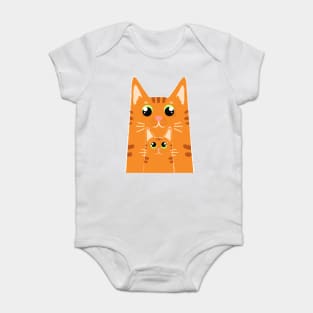 Ginger Family Daddy Cat and baby cat Baby Bodysuit